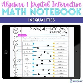 Inequalities Digital Interactive Notebook for Algebra 1