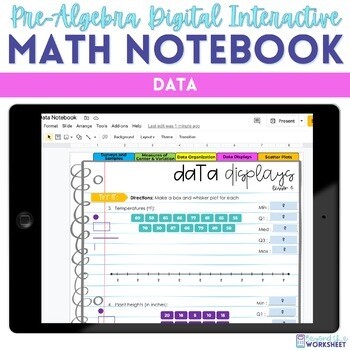 Data Digital Interactive Notebook for Pre-Algebra