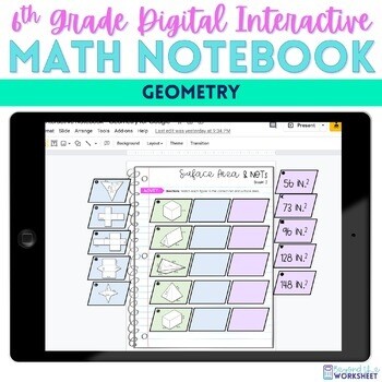6th Grade Geometry Digital Interactive Notebook