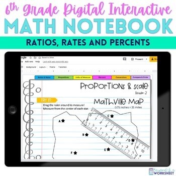 Ratios and Proportional Relationships Digital Interactive Notebook for 6th Grade
