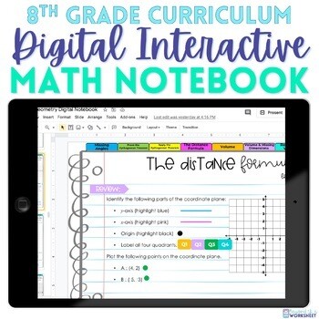 8th Grade Math Digital Interactive Notebook Bundle