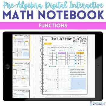Functions Digital Interactive Notebook for Pre-Algebra