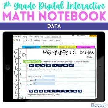 Analyzing Data Digital Interactive Notebook - 7th Grade