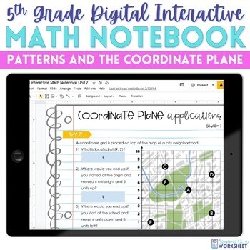 5th Grade - Patterns & The Coordinate Plane Digital Interactive Notebook