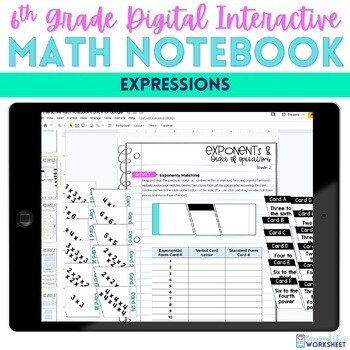 6th Grade Expressions Digital Interactive Notebook