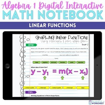 Functions Digital Interactive Notebook for Algebra 1