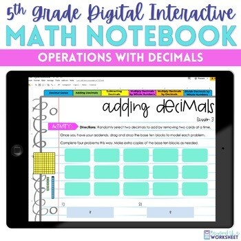 5th Grade - Operations With Decimals Digital Interactive Notebook
