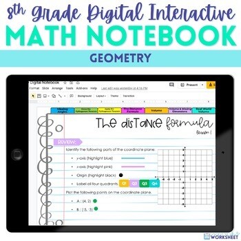 Geometry Digital Interactive Notebook for 8th Grade