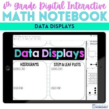 6th Grade Data Displays Digital Interactive Notebook