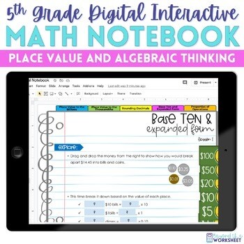 5th Grade - Place Value and Algebraic Thinking Digital Interactive Notebook