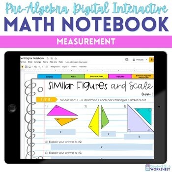 Measurement Digital Interactive Notebook for Pre-Algebra