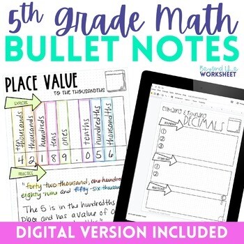 5th Grade Math Bullet Notes
