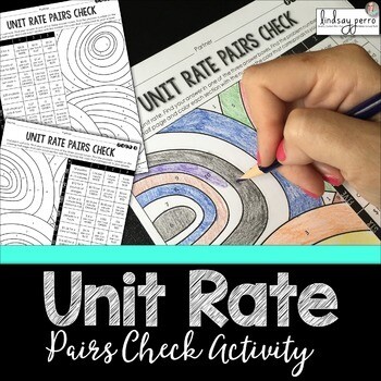 Unit Rate Pairs Check Coloring Activity