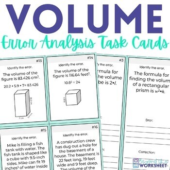 Volume Error Analysis Task Cards