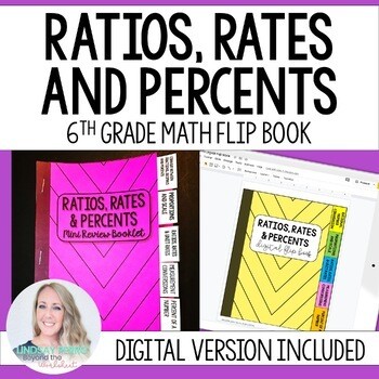 Ratios, Rates and Percents Mini Tabbed Flip Book for 6th Grade Math (Digital Included)