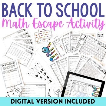 Back to School Escape Room Activity (Digital Included)