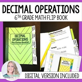 Decimal Operations Mini Tabbed Flip Book for 6th Grade Math