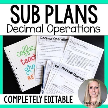 Decimal Operations Substitute Plans