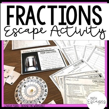 Fraction Operations Escape Room Activity