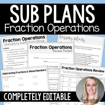 Fraction Operations Substitute Plans