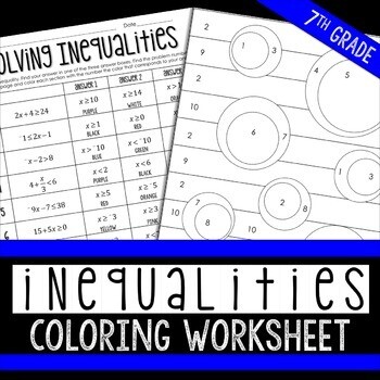 Inequalities Coloring Page (Two-Step Inequalities)