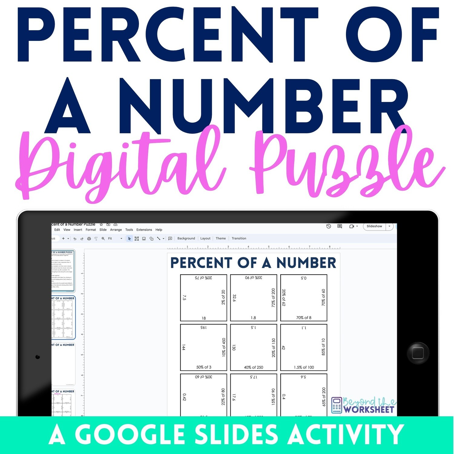 Percent of a Number Digital Puzzle