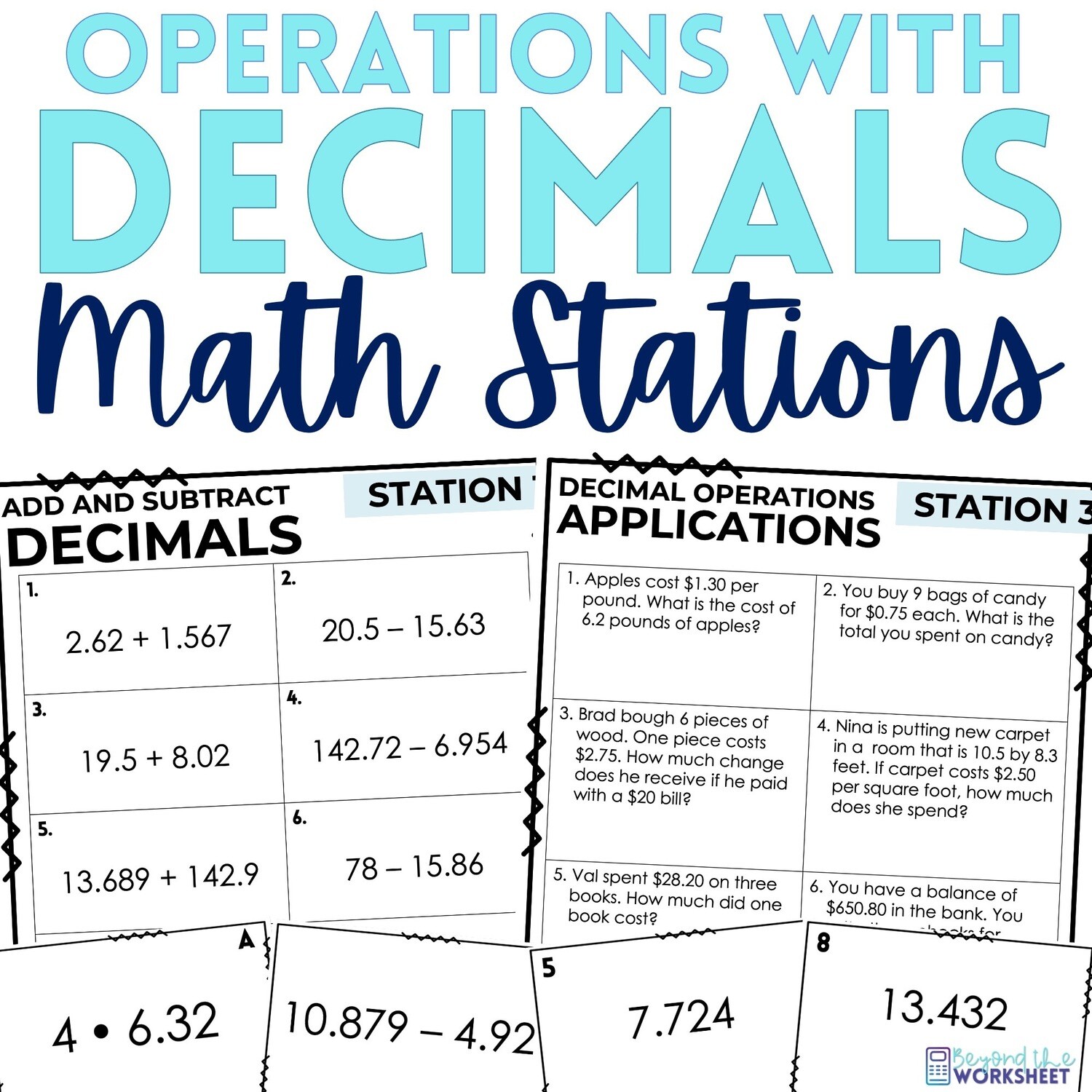 Decimal Operations: Middle School Math Stations