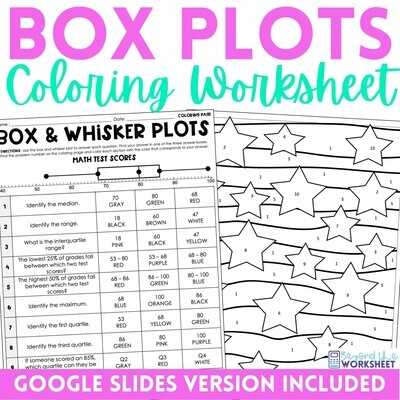 Box and Whisker Plots Coloring Worksheet