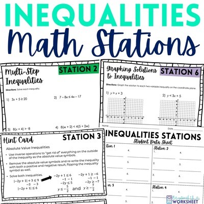 Inequalities: Middle School Math Stations