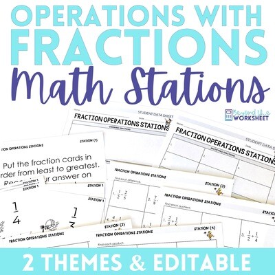 Fraction Operation Stations (Football Theme)