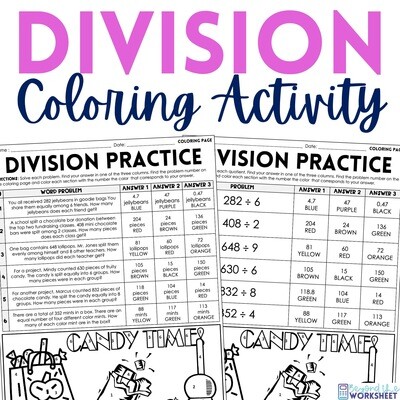 Division Coloring Worksheet