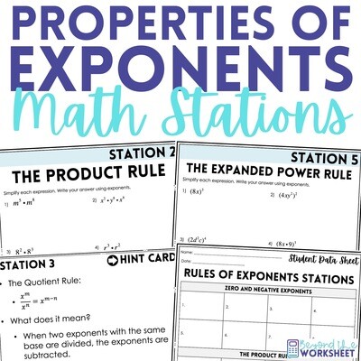 Rules of Exponents Math Stations