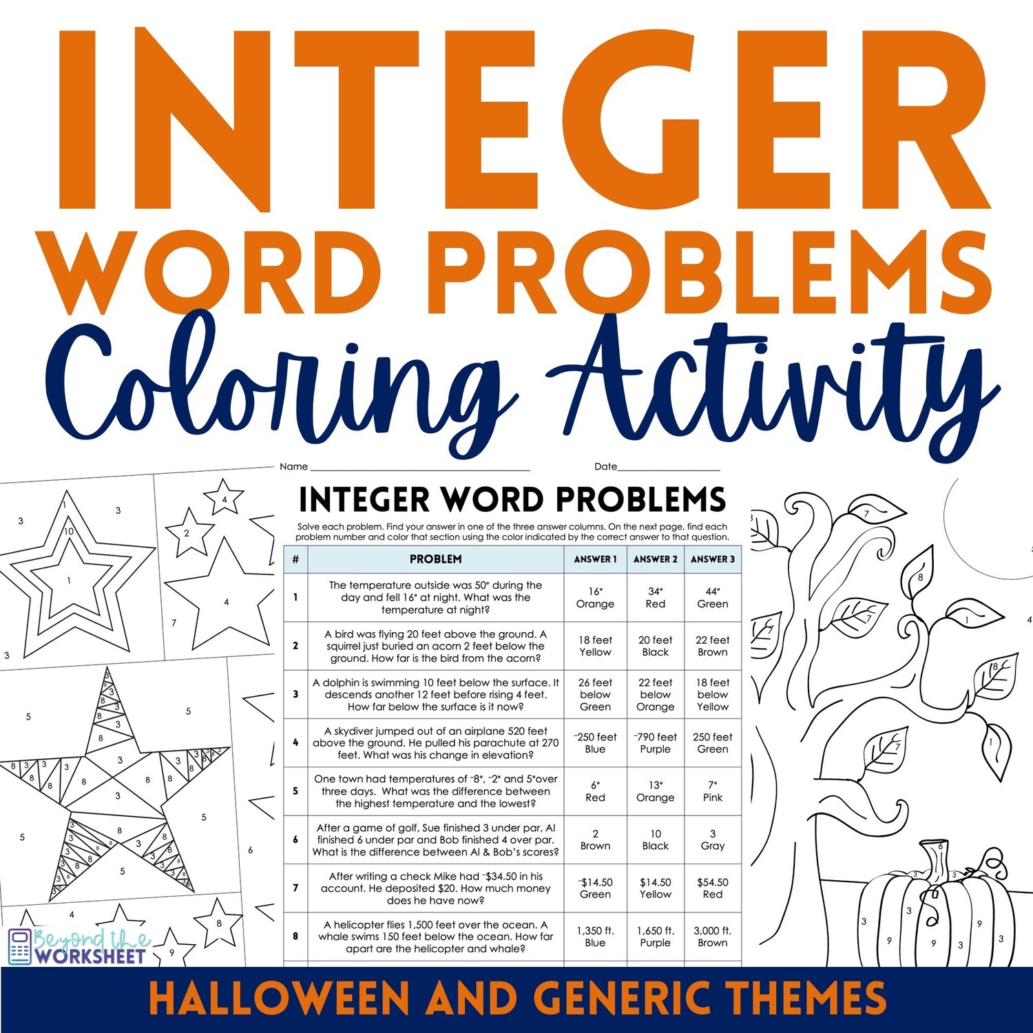 Integer Operations Coloring Page