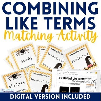 Combining Like Terms Matching Activity (Digital Included)