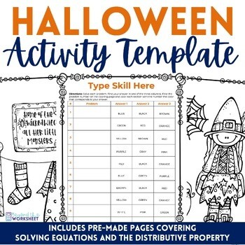 Halloween Coloring Pages - Editable Template