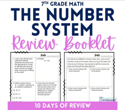 7th Grade Number System Review Booklet