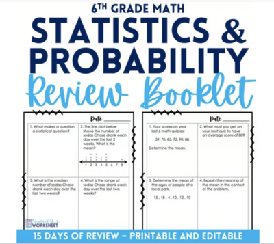 Statistics & Probability Review Booklet for 6th Grade