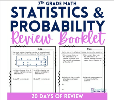 Statistics and Probability Review Booklet for 7th Grade