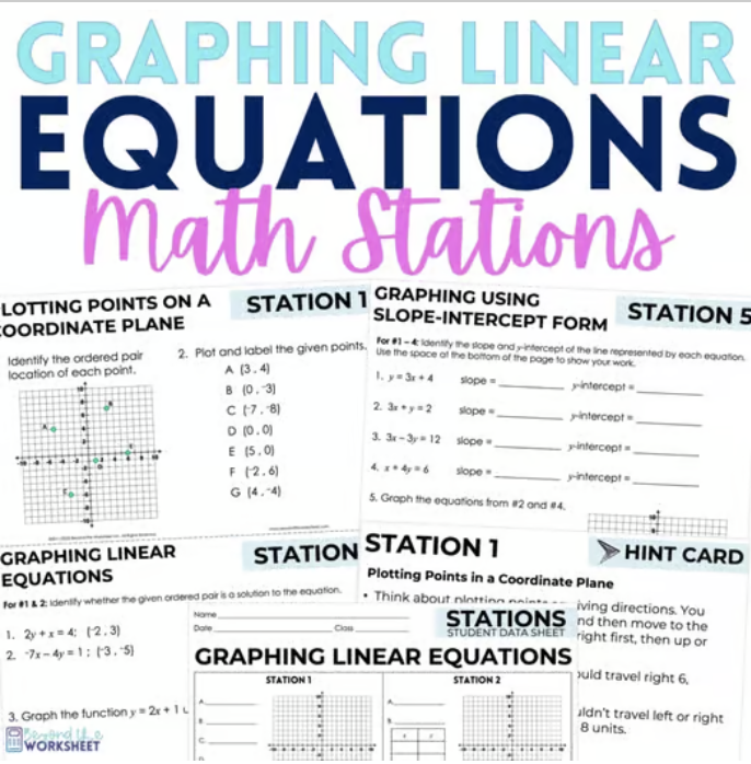 Graphing Linear Equations: Middle School Math Stations