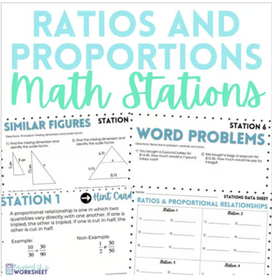 Ratios and Proportions Math Stations