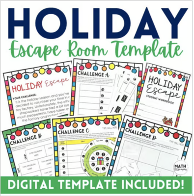Christmas Holiday Escape Room Activity Template