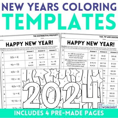 Editable New Years Coloring Pages
