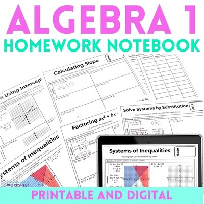Algebra 1 Homework | Printable Homework Worksheets