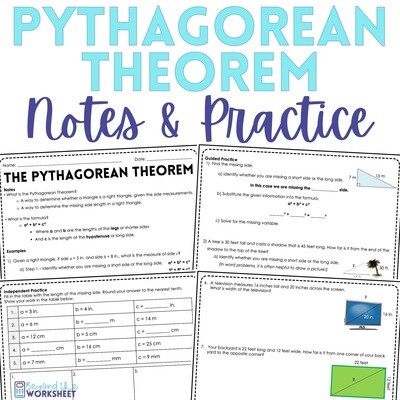 Pythagorean Theorem Notes and Practice: 8.G.7