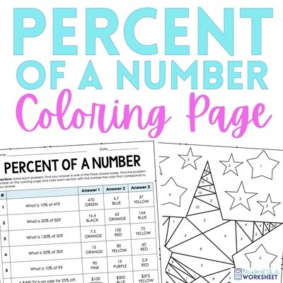 Percent of a Number Math Activity | Coloring Worksheet