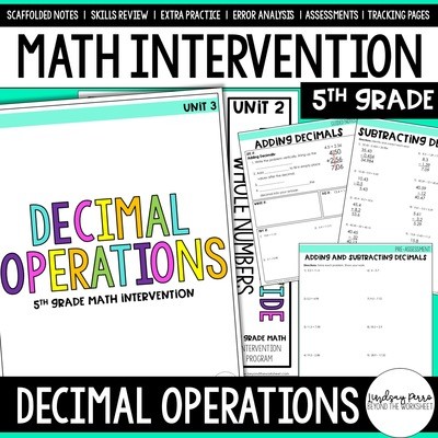 Decimal Operations Intervention Unit 5th Grade