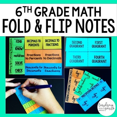 6th Grade Math Foldable Style Notes