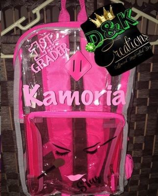 Personalized Clear Bookbag