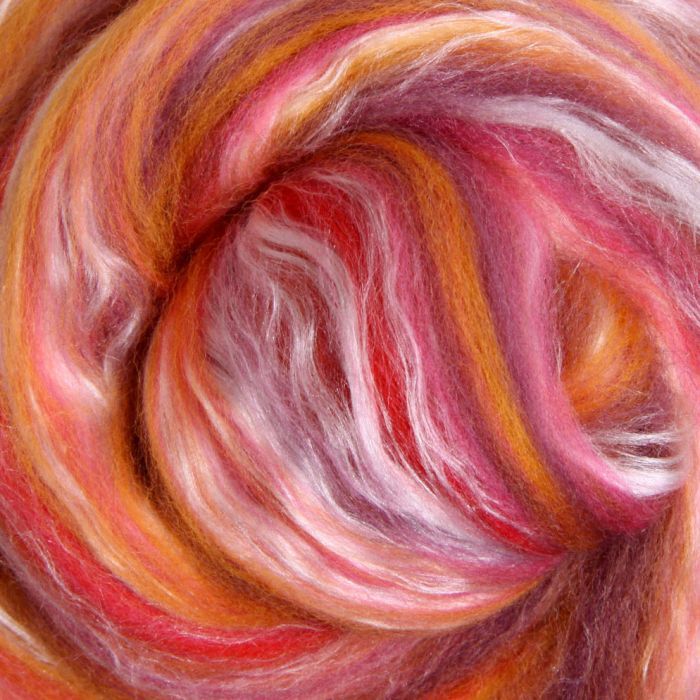 Merino/Silk Sliver - Ashford, Color Selection: Sunset