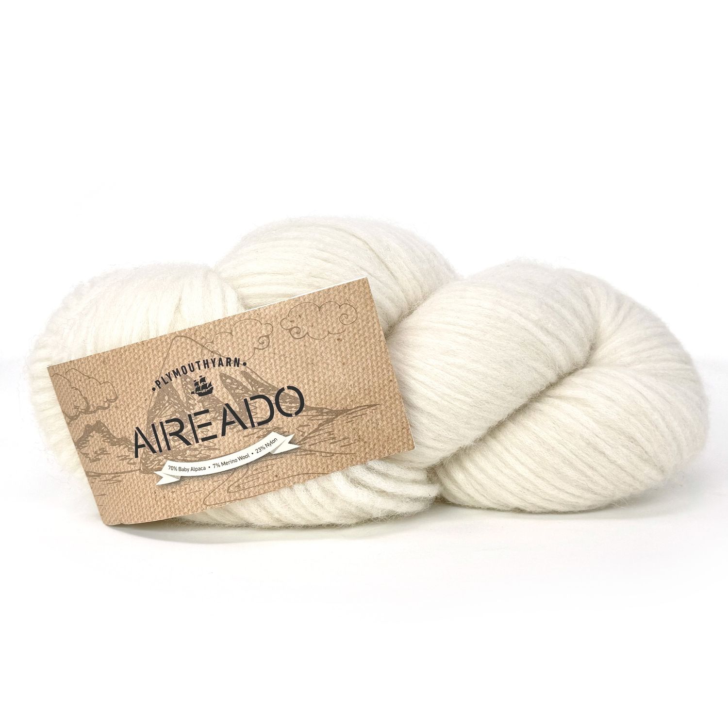 Aireado - Plymouth Yarns, Color Selection: 20 White
